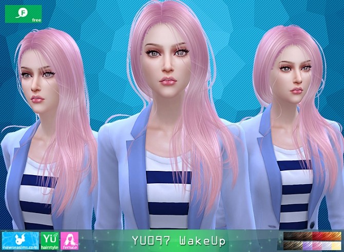 Sims 4 YU097 WakeUp hair (free) at Newsea Sims 4