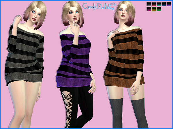 Sims 4 CandyDoll OverSize Sweaters by DivaDelic06 at TSR