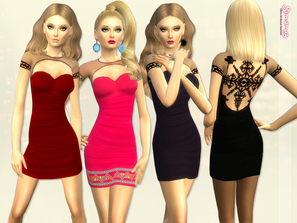 Sims 4 Eclectic Motif Embroideried Dress by Simsimay at TSR