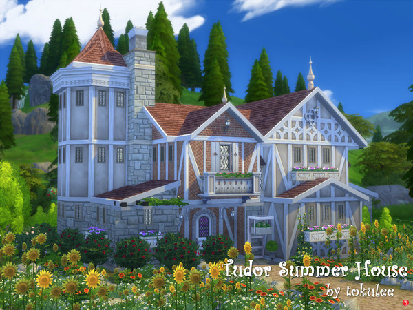Sims 4 Tudor summer house by leetoku at TSR