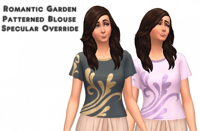Sims 4 Romantic Garden Patterned Blouse Specular Override by VentusMatt at Mod The Sims