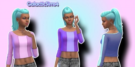 Recolor Of Movie Hangout Crop Long Sleeves by GalacticSims4 at SimsWorkshop