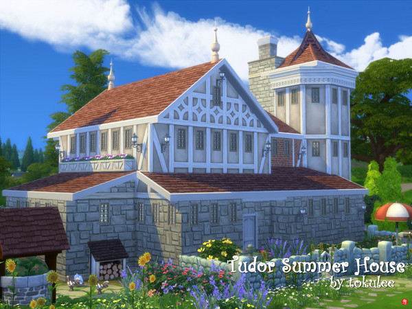 Sims 4 Tudor summer house by leetoku at TSR