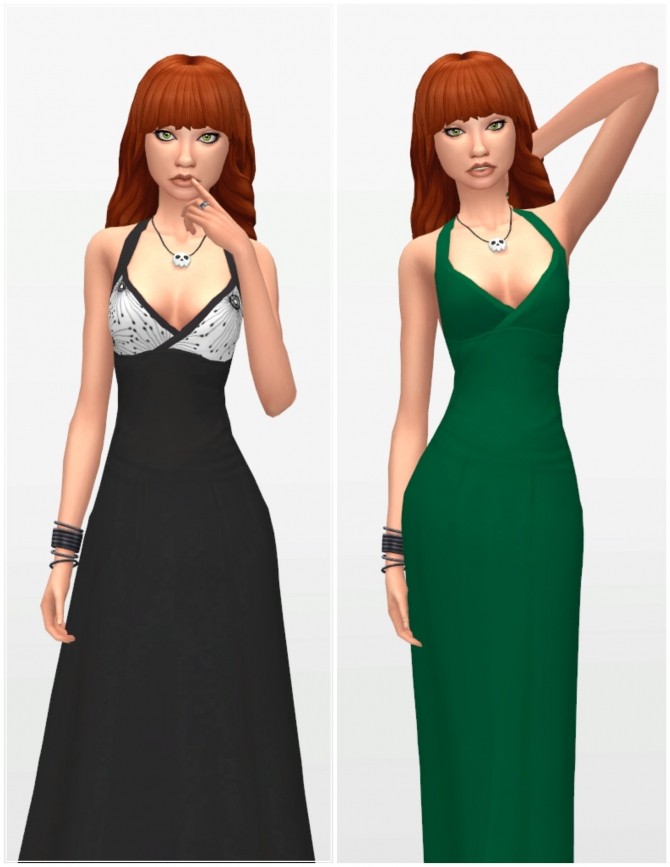 Sims 4 Deeetrons X Long Dress Recolors by Amber at SimsWorkshop