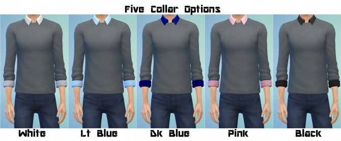 Sims 4 Tucked Collared Shirt with Sweater by Bronwynn at Mod The Sims