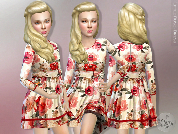 Sims 4 Little Rose dress by lillka at TSR