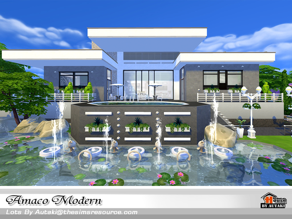 Sims 4 Amaco Modern house by autaki at TSR