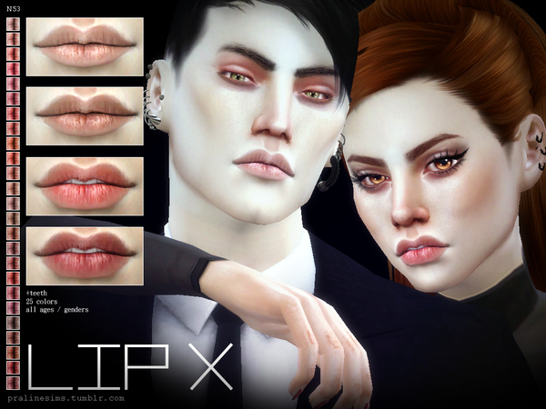 Sims 4 Lip X N53 by Pralinesims at TSR