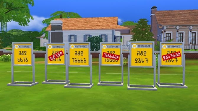 Sims 4 Yellowbox Real Estate Starter Pack signs by Deontai at Mod The Sims