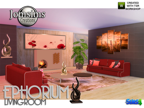 Sims 4 Ephorium livingroom by jomsims at TSR