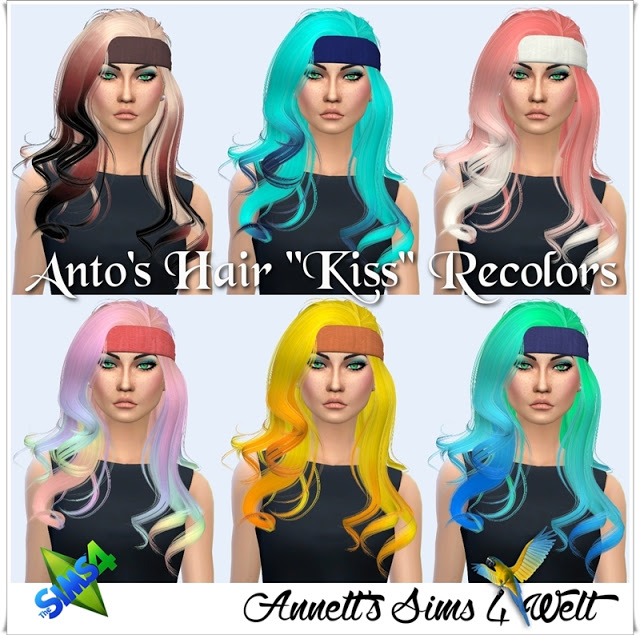 Sims 4 Antos Hair Kiss Recolors at Annett’s Sims 4 Welt