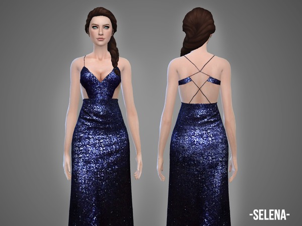 Sims 4 Selena gown by April at TSR