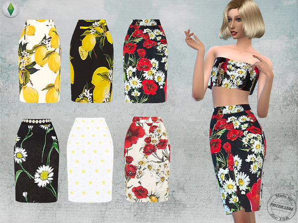 Sims 4 Floral Printed Outfit Set by Fritzie.Lein at TSR