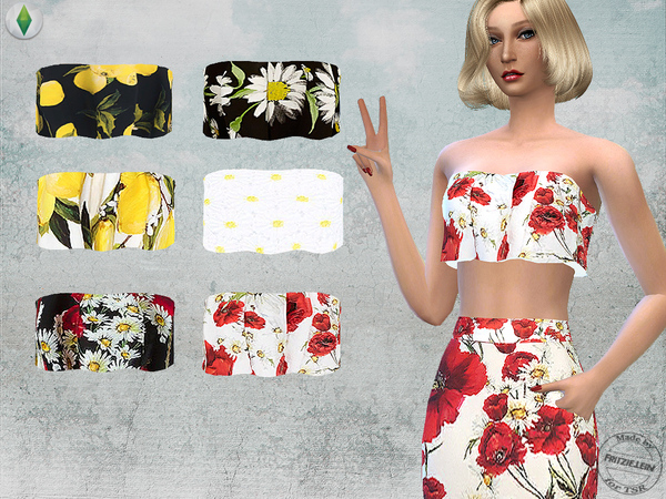 Sims 4 Floral Printed Outfit Set by Fritzie.Lein at TSR