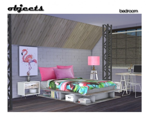 Retexture of mxims industrial bedroom & dreamteamsims sawhorse desk ...