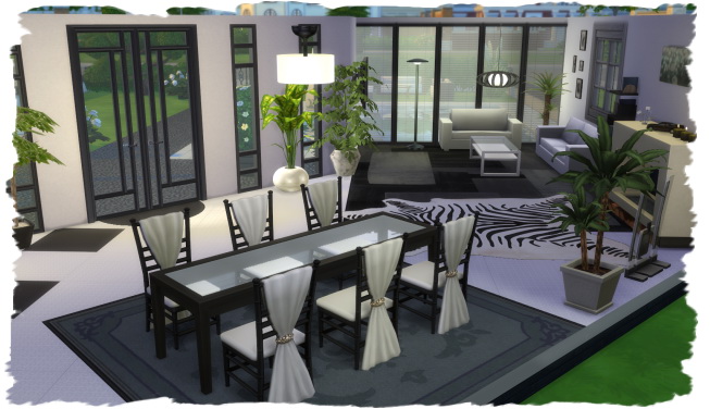 Sims 4 Black and White Villa by Chalipo at All 4 Sims