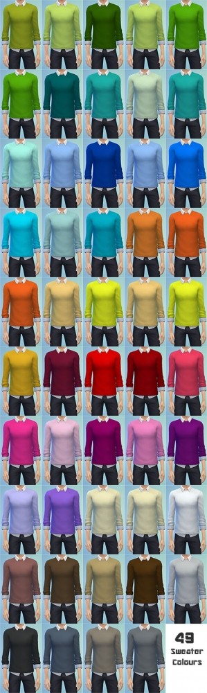 Sims 4 Untucked Collared Shirt with Sweater by Bronwynn at Mod The Sims