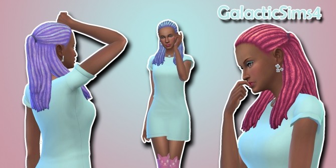 Sims 4 Cosmic Recolor Of Movie Hangout Dreads by GalacticSims4 at SimsWorkshop