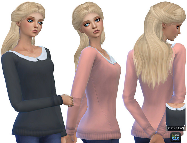 Sims 4 Collar Sweater at Simista