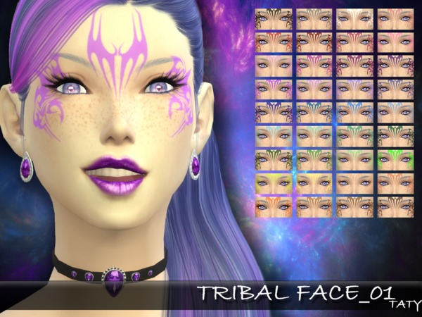 Sims 4 Taty TribalFace 01 by tatygagg at TSR