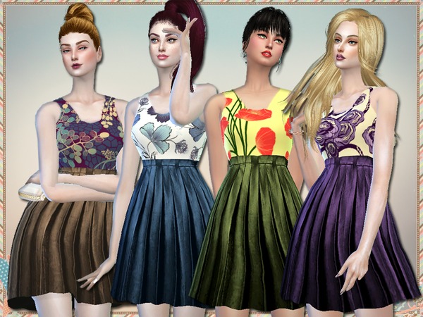 Sims 4 Blossom Dresses by Simlark at TSR