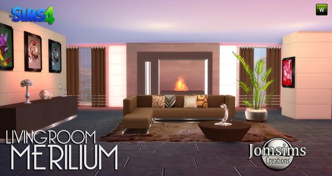 Sims 4 MERILIUM livingroom at Jomsims Creations