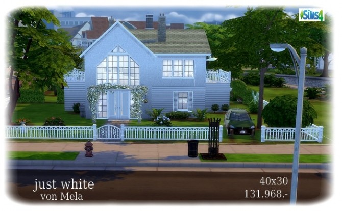 Sims 4 Just white house by melaschroeder at All 4 Sims