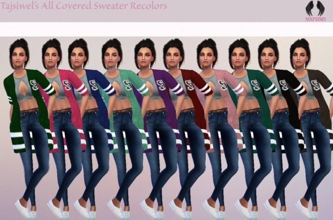 Sims 4 Tajsiwel’s All Covered Sweater Recolors at MXFSims