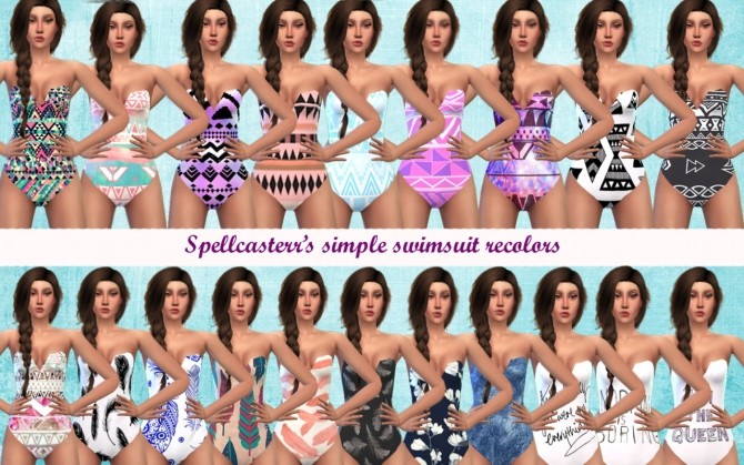 Sims 4 Spellcasterr‘s simple swimsuit recolors at MXFSims