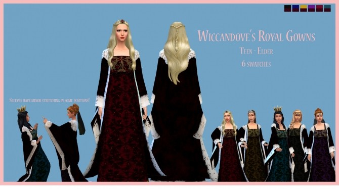 Sims 4 Medieval Gown for Royals by Wiccandove at SimsWorkshop