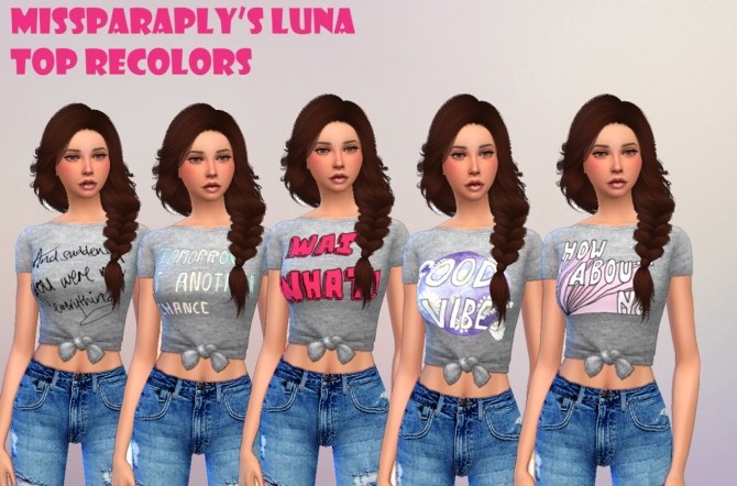 Sims 4 MissParaply Luna Top Recolors at MXFSims