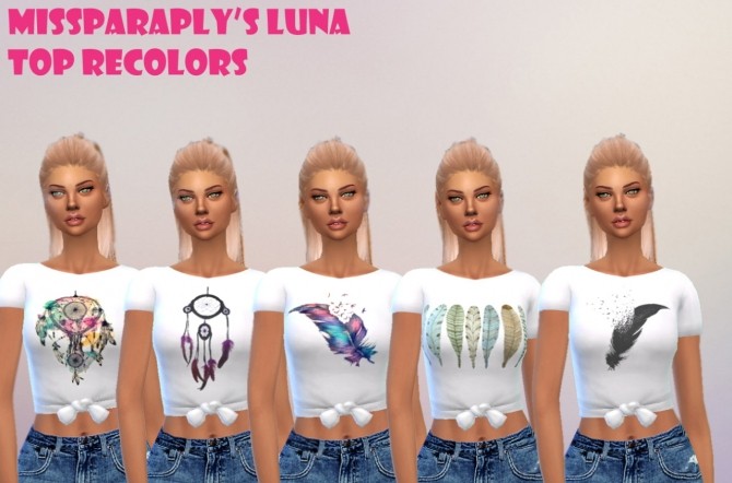 Sims 4 MissParaply Luna Top Recolors at MXFSims