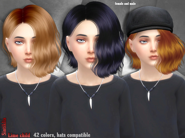 Sims 4 Hair Lime child fm by Sintiklia at TSR