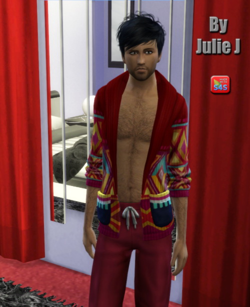 Sims 4 Male Movies Hangout Cardigan Patterned Version at Julietoon – Julie J