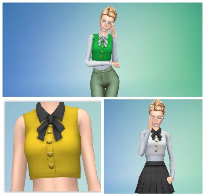 Sims 4 Cute as a Button Top by Annabellee25 at SimsWorkshop