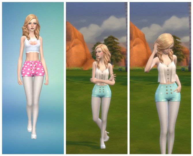 Sims 4 Cute Retro Shorts by Annabellee25 at SimsWorkshop