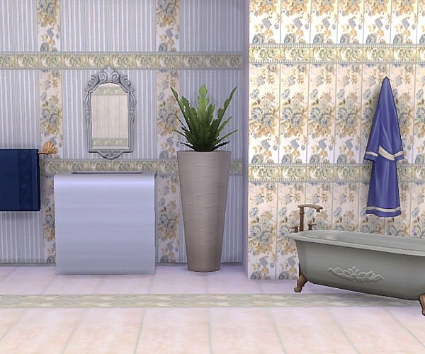 Sims 4 Arezzo Blue walls at Sims by Mulena