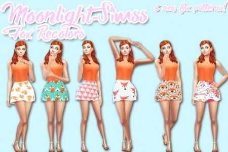 YounZoey’s Hello Summer Skirt Fox Pattern by Moonlight-Simss at SimsWorkshop