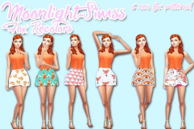 Sims 4 YounZoeys Hello Summer Skirt Fox Pattern by Moonlight Simss at SimsWorkshop