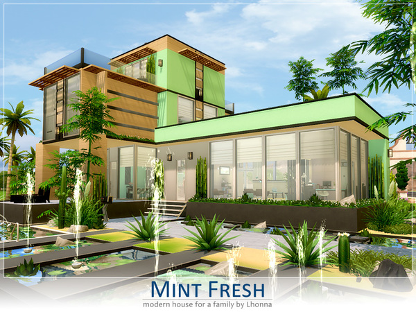 Sims 4 Mint Fresh house by Lhonna at TSR