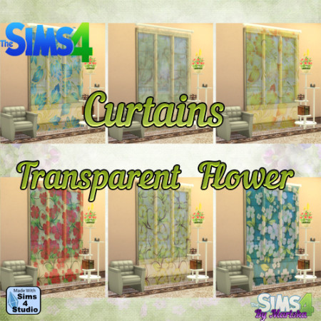 Trasparent Flowers Curtains by Mariska at Ladesire