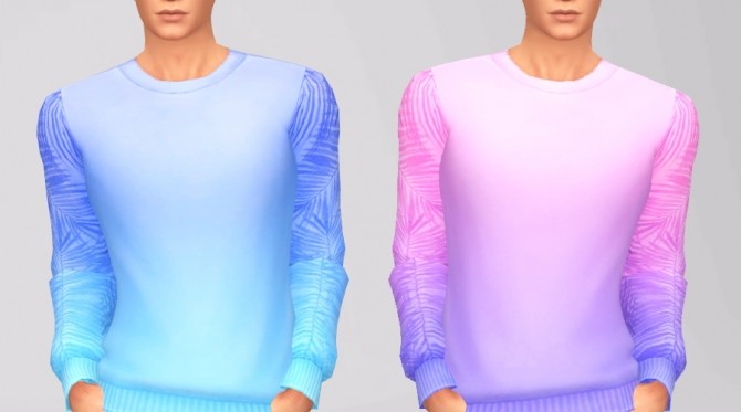 Sims 4 Palm Tree Print Sweater by Lucas Sims at SimsWorkshop