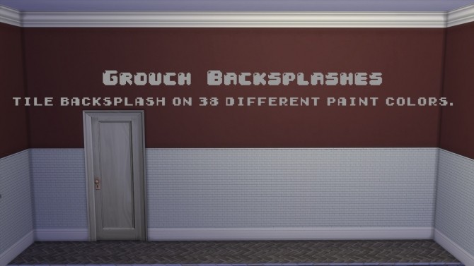 Sims 4 Tile backsplash in 38 paint colors by Grouchy Old Sims at SimsWorkshop