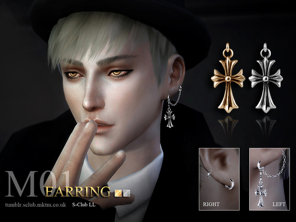 Sims 4 Earrings 01(M) by S Club LL at TSR