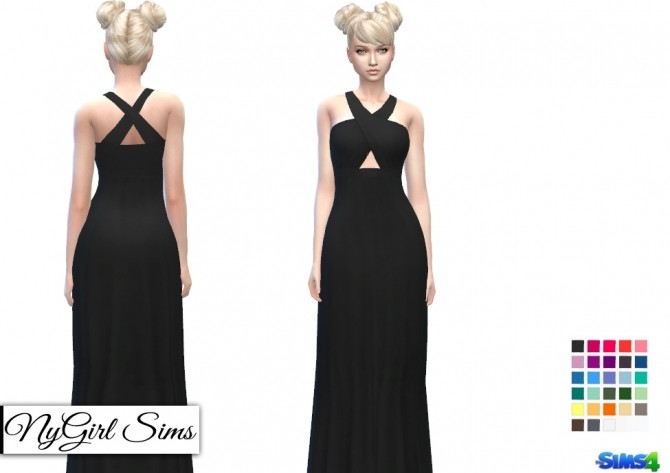 Sims 4 Cross Strap Maxi Dress at NyGirl Sims