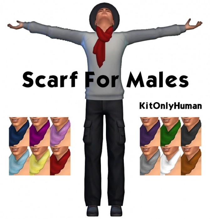 Sims 4 RG Scarf for Males by KitOnlyHuman at SimsWorkshop
