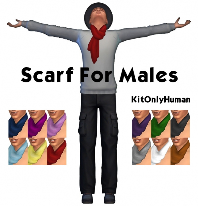 RG Scarf for Males by KitOnlyHuman at SimsWorkshop Sims