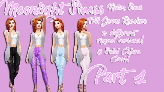 Sims 4 Nolan Sims Trill Jeans Pattern 1 Solid Recolors Part 1 by MoonlightSimss at SimsWorkshop