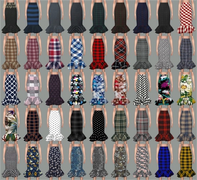 Sims 4 Mermaid Line Midi Skirt v1 pattern at Marigold