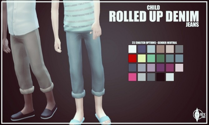 Sims 4 Rolled up Denim Jeans at Onyx Sims